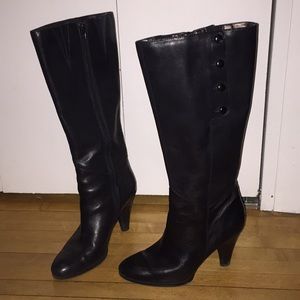 Black leather boots